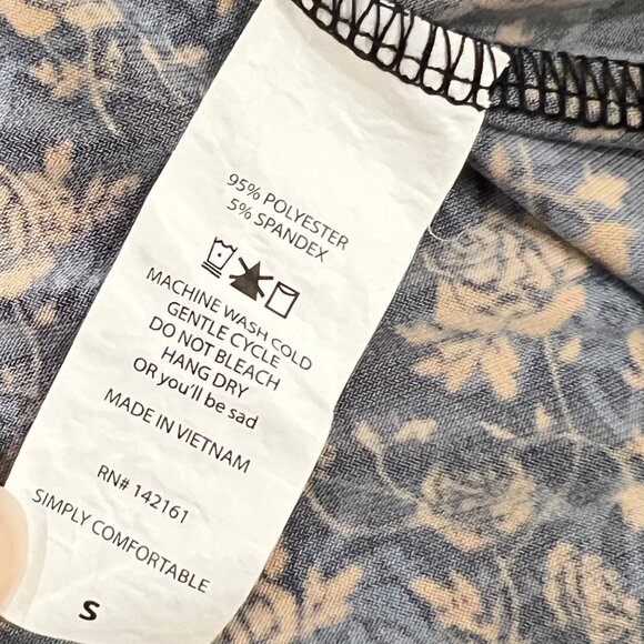 LuLaRoe Carly Swing Dress Blue & Yellow Flowers High Low Dress Small Slinky Fabr - Picture 4 of 4